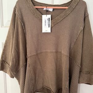 Women's Brown Jersey Top